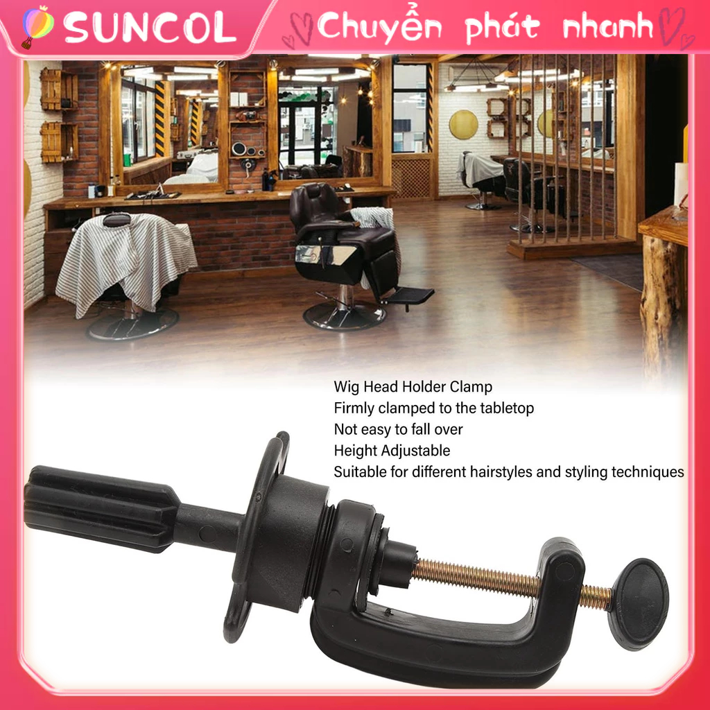 SUNCOL 2 Bộ Tóc Giả Đầu Manocanh Đứng Có Thể Điều Chỉnh Chiều Cao Thẩm Mỹ Manikin Giá Đỡ Kẹp