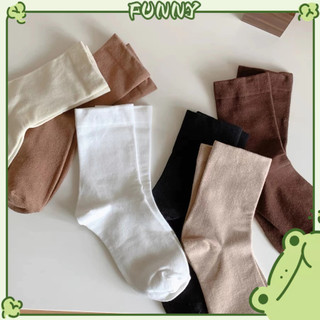 Vớ cotton mỏng cổ cao vừa nhiều màu sắc trơn tùy chọn phong cách Nhật Bản thời trang xuân thu dành cho nữ