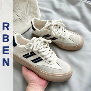 Renben Giày Thể Thao canvas Đế Dày Họa Tiết Dâu Tây Phong Cách retro Cho Nữ