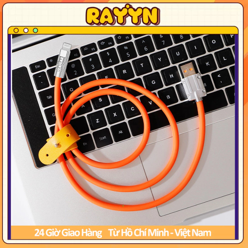 Dây Cáp Sạc Nhanh 120W 6A Bằng Hợp Kim Kẽm Và Silicon Cho type-C
