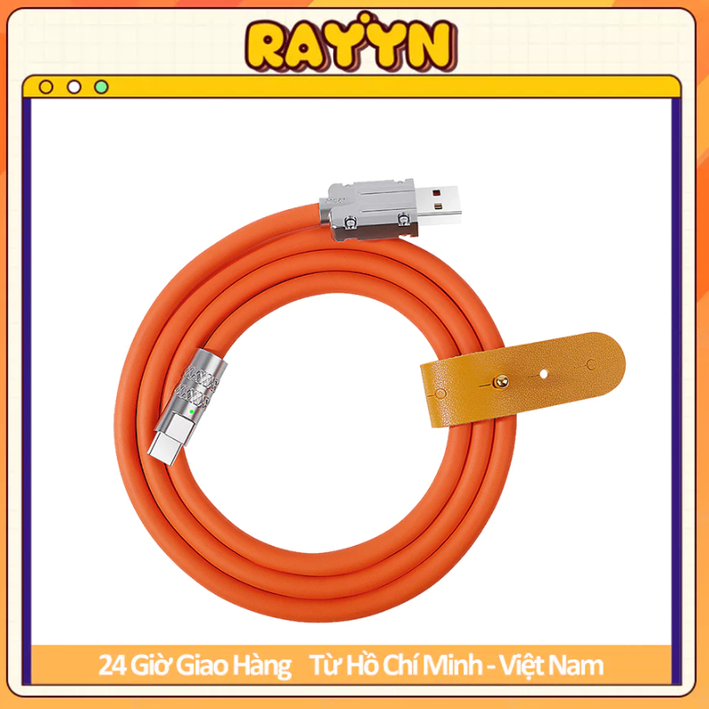 Dây Cáp Sạc Nhanh 120W 6A Bằng Hợp Kim Kẽm Và Silicon Cho type-C