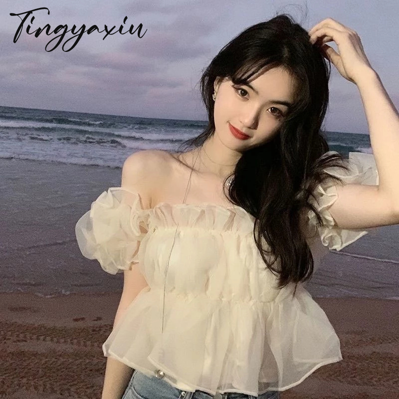 TINGYAXIU Áo Thun Ngắn Tay Thời Trang Mùa Hè Dành Cho Nữ