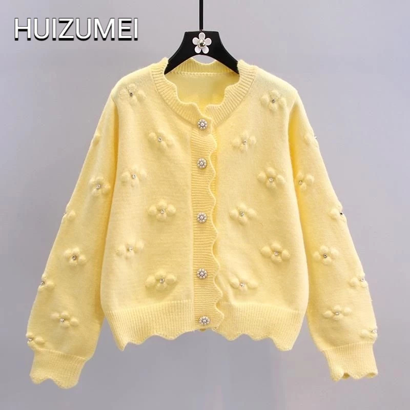 HUIZUMEI Áo Khoác cardigan Dệt Kim Phong Cách Nhật Bản Cho Nữ