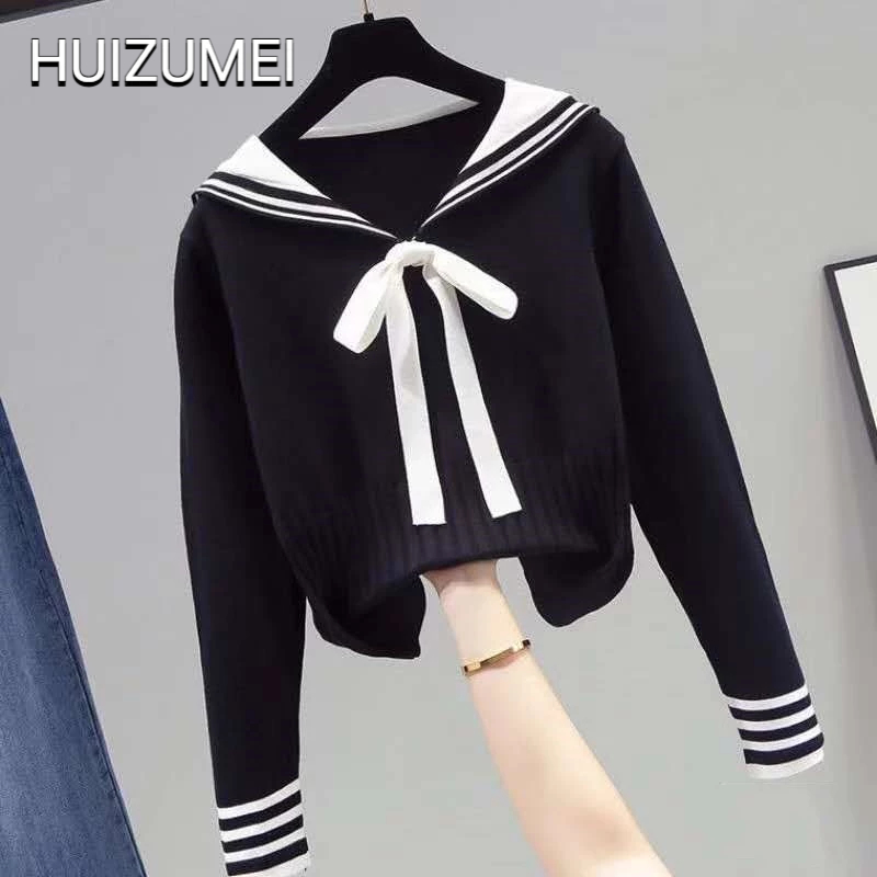 HUIZUMEI Áo sweater Dệt Kim Dáng Rộng Thời Trang Thu Đông 2023 Mới Mẻ Cho Nữ