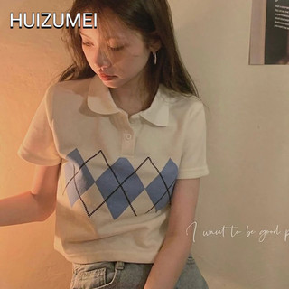 HUIZUMEI Áo polo Tay Ngắn In Họa Tiết Phong Cách Hàn Quốc Cho Nam