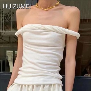 HUIZUMEI Design sense Áo Hai Dây Mỏng Ôm Dáng Quyến Rũ Hợp Thời Trang Cho Nữ