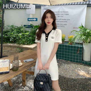 HUIZUMEI Đầm polo Phong Cách Hàn Quốc Thời Trang Thường Ngày Cho Nữ Sinh