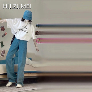 HUIZUMEI Áo Thun Ngắn Tay Dáng Rộng In Hình Cá Tính Cho Nữ