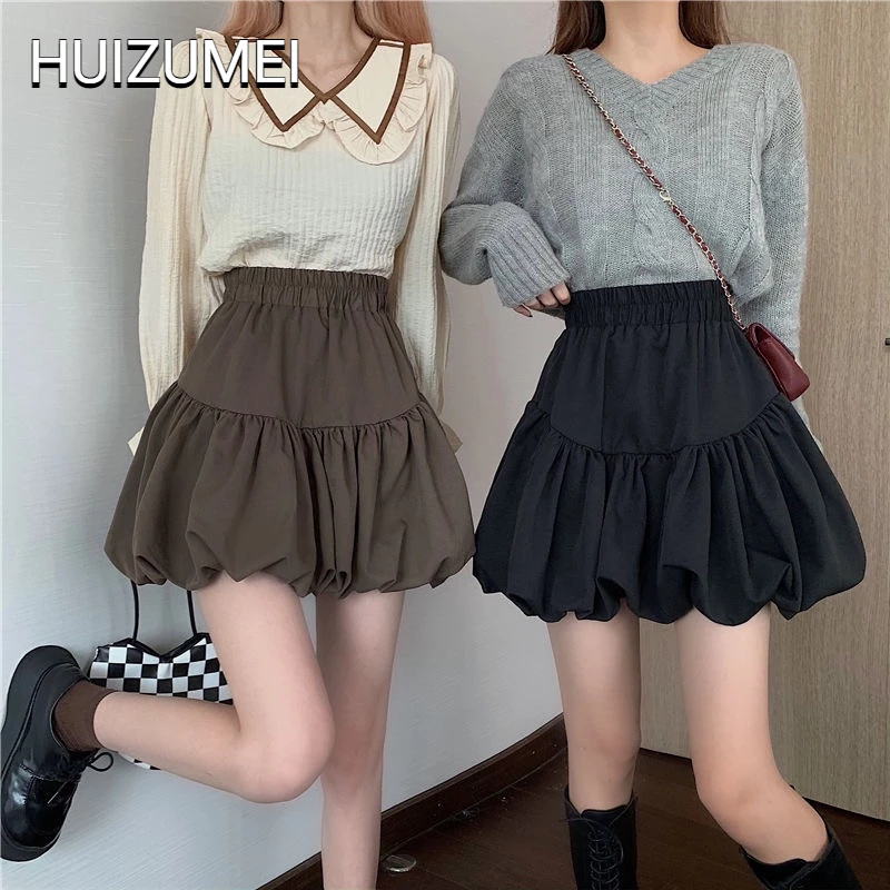 HUIZUMEI Đầm Dáng Chữ A Thiết Kế Đơn Giản Thanh Lịch Cho Nữ