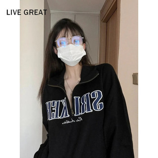 LIVE GREAT polo shirt áo len in áo khoác nữ thêu áo khoác nữ