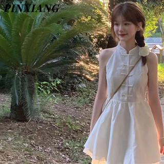 PINXIANG  Đầm Sườn Xám Một Mảnh Ôm Eo Ngọt Ngào Tươi Tắn Thời Trang Phong Cách Dân Tộc Cho Nữ