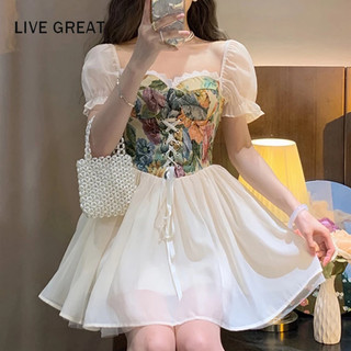 LIVE GREAT  Đầm Công Chúa Tay Phồng Cao Cấp Phong Cách Pháp Cho Nữ