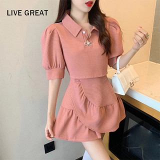 LIVE GREAT  Set Áo Váy Ngắn Dáng Chữ A Thời Trang Cho Nữ