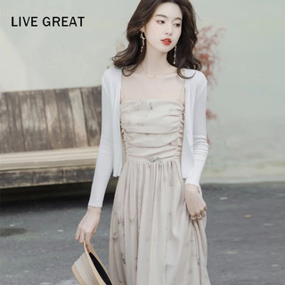 LIVE GREAT  Đầm Dài Hai Dây Mỏng Nhẹ Phong Cách Pháp Thanh Lịch