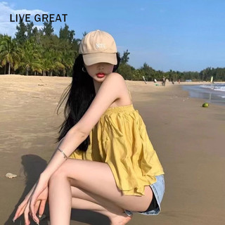 LIVE GREAT  Áo Ống Dáng Rộng Không Tay Thời Trang Mùa Hè Dễ Thương Cho Nữ
