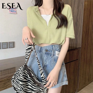 ESEA Áo Thun Tay Ngắn Cổ Chữ V Thời Trang Mùa Hè Cho Nữ
