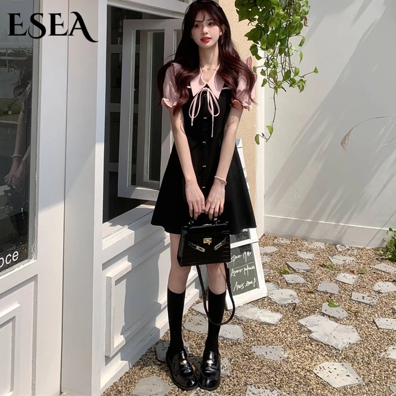 Fashey Đầm Chữ A Tay Phồng Cổ Búp Bê Phong Cách Pháp Thời Trang Mùa Hè 2023 Mới Cho Nữ