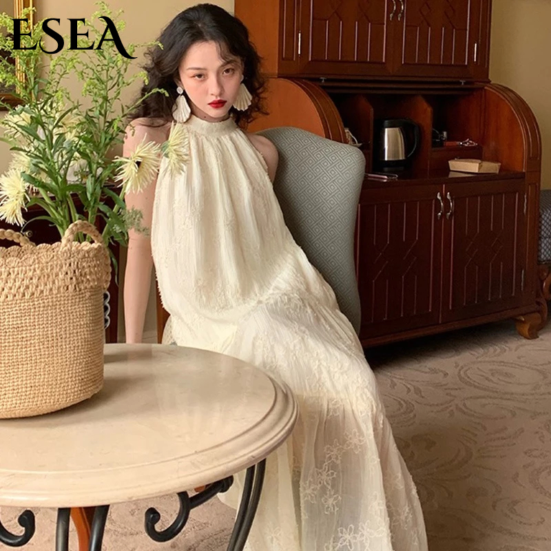 Fashey Đầm không tay Phối Ren Quyến Rũ