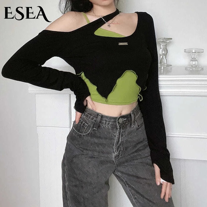 Set Áo Thun Dài Tay Trễ Vai áo phông nữ
