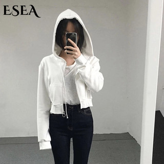 Áo Khoác Hoodie Tay Dài Khóa Kéo Phong Cách harajuku Hàn Quốc Cho Nữ