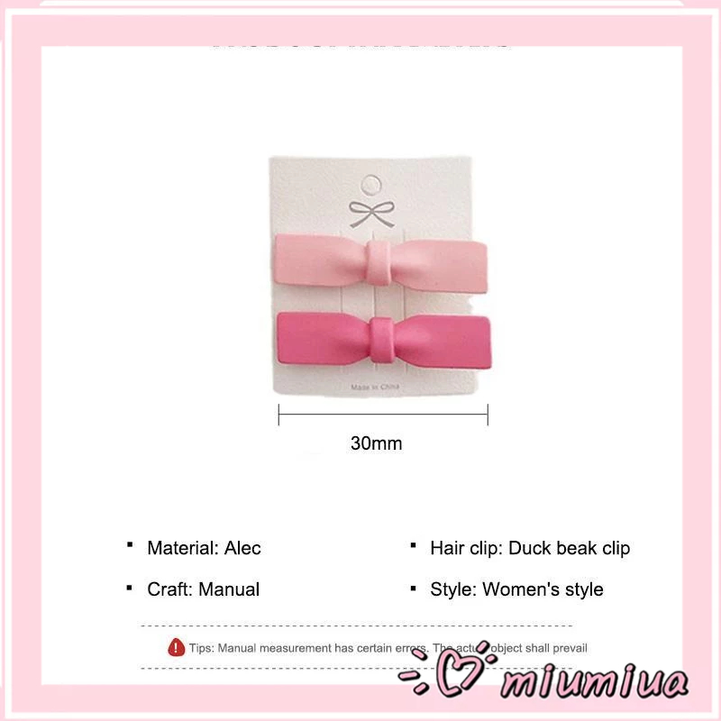 Miumiua🔮Kẹp Tóc Hình Nơ Trái Tim Màu Hồng Dễ Thương Đơn Giản Thời Trang Hàn Quốc