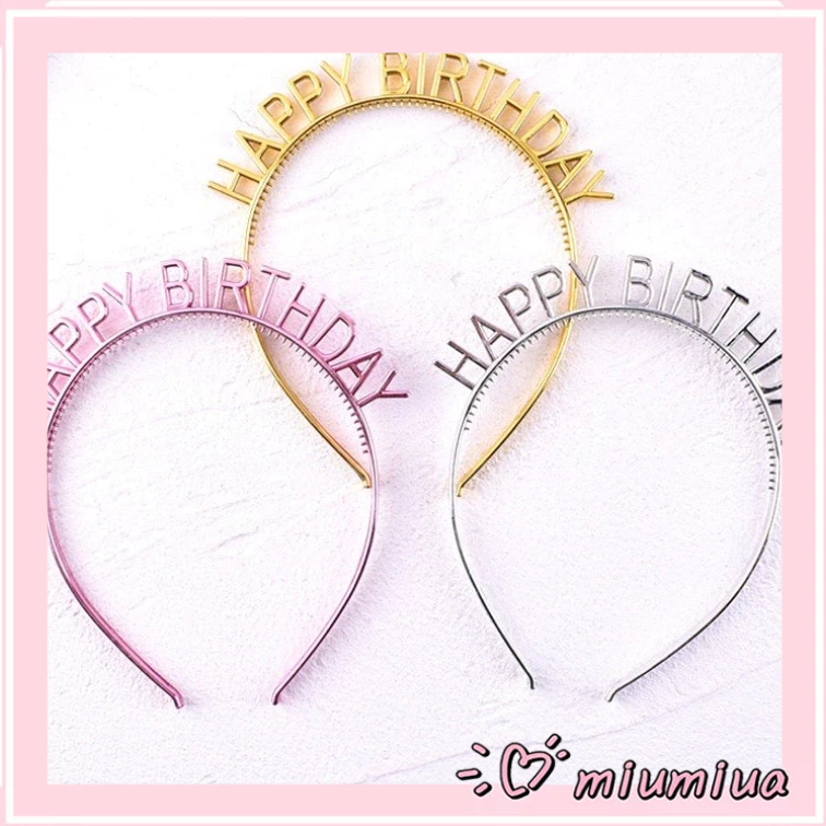 Miumiua🔮Bờm Cài Tóc Chữ HAPPY BIRTHDAY, Bờm Tóc Sinh Nhật Đính Đá Sáng Lấp Lánh Sang Trọng Dành Cho Nữ