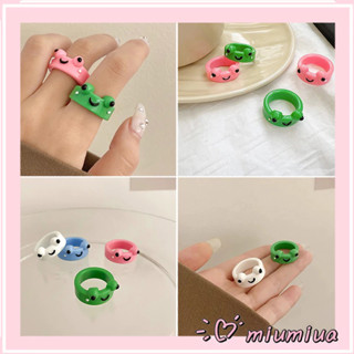 👾miua Nhẫn Hình Ếch Hoạt Hình Sáng Tạo Cho Nữ