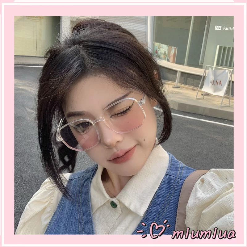 Miumiu🕶Mắt Kính Thời Trang Kính Râm Y2K Form Vuông Pha Hồng Baby Phong Cách Ulzzang Siêu Xinh Cho Nữ 2024