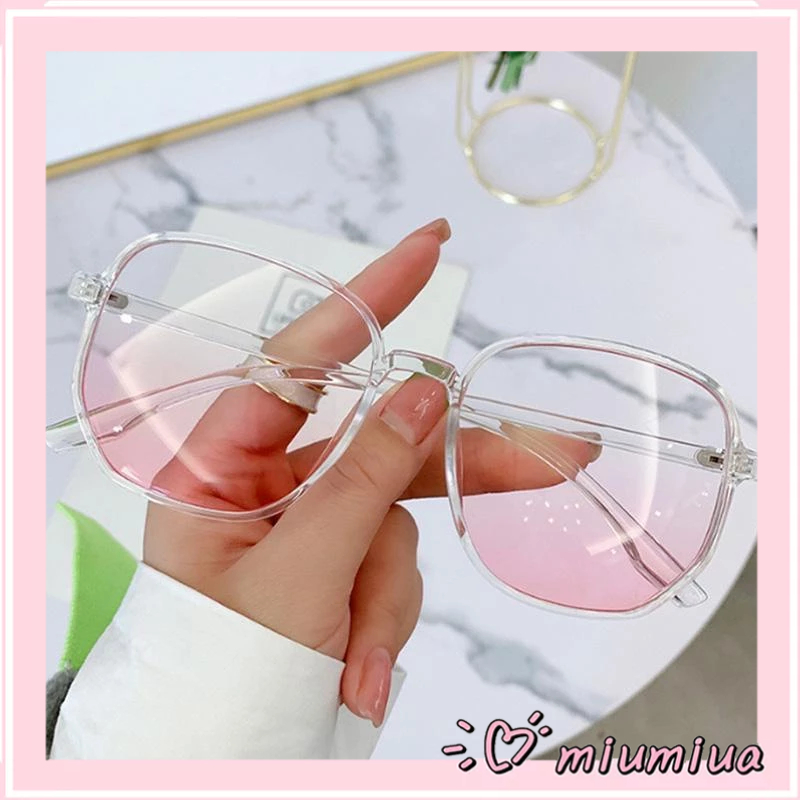 Miumiu🕶Mắt Kính Thời Trang Kính Râm Y2K Form Vuông Pha Hồng Baby Phong Cách Ulzzang Siêu Xinh Cho Nữ 2024