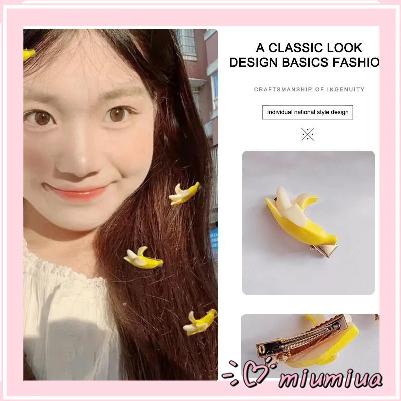 Miumiua🔮Kẹp Tóc Hình Quả Chuối Dễ Thương Sáng Tạo Vui Nhộn Cho Bé Gái