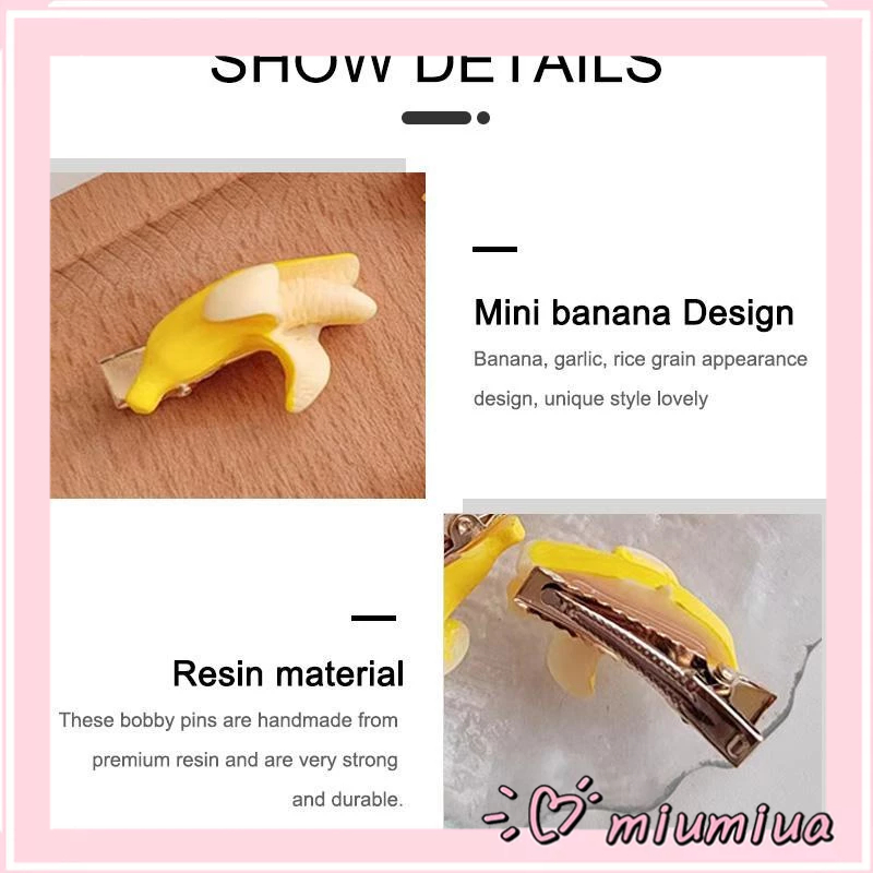 Miumiua🔮Kẹp Tóc Hình Quả Chuối Dễ Thương Sáng Tạo Vui Nhộn Cho Bé Gái