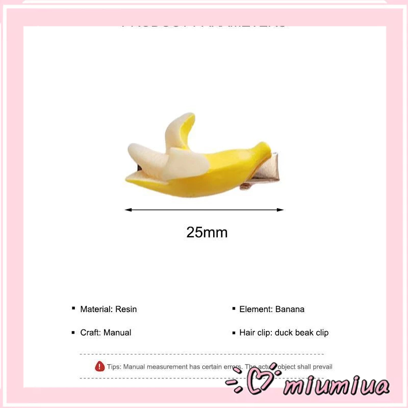 Miumiua🔮Kẹp Tóc Hình Quả Chuối Dễ Thương Sáng Tạo Vui Nhộn Cho Bé Gái