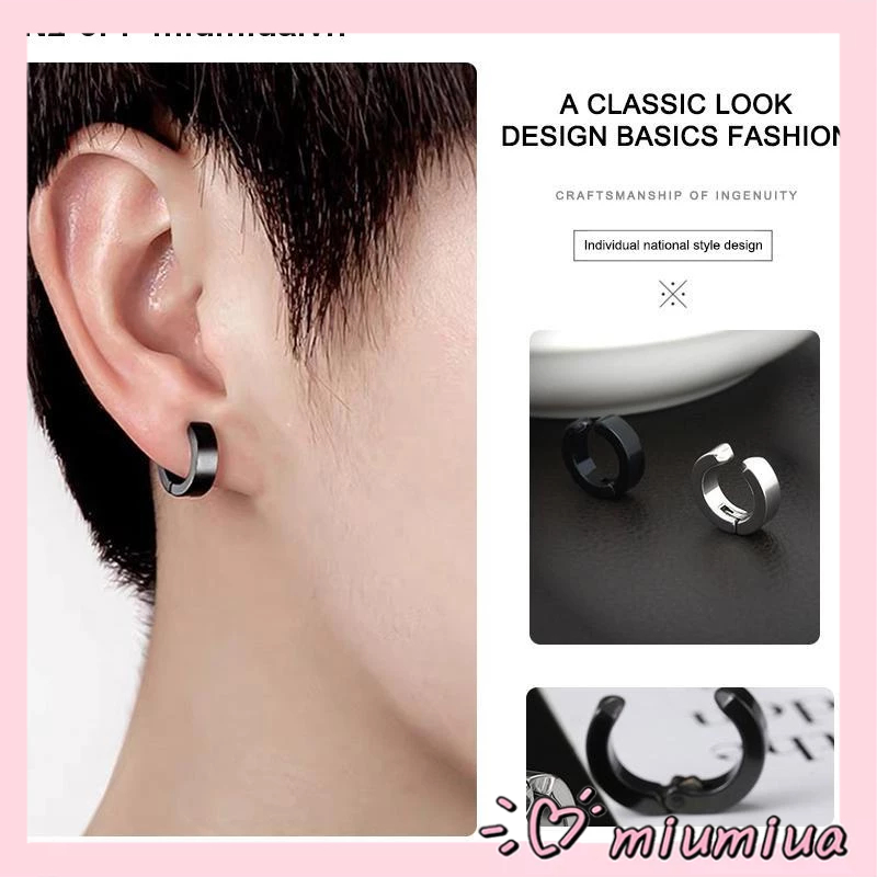 Miumiua🔮Khuyên Tai Thép Không Gỉ Không Bấm Lỗ Cho Nam Nữ Khuyên Tai Không Cần Bấm Lỗ
