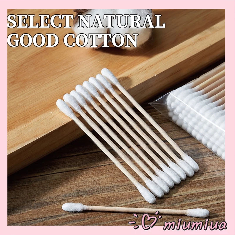 Miumiua🔮Tăm bông ngoáy tai 100 que thân gỗ tăm bông ráy tai nặn mụn