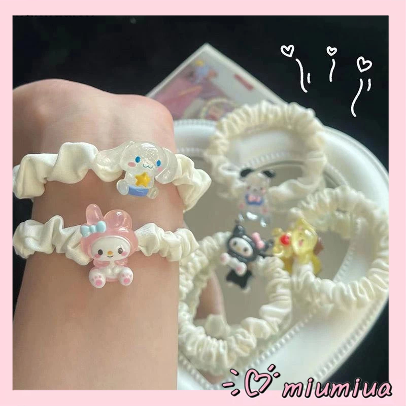 Miumiua🔮SANRIO Dây Cột Tóc Trong Suốt Họa Tiết Melody Kulomi Dễ Thương Dành Cho Nữ
