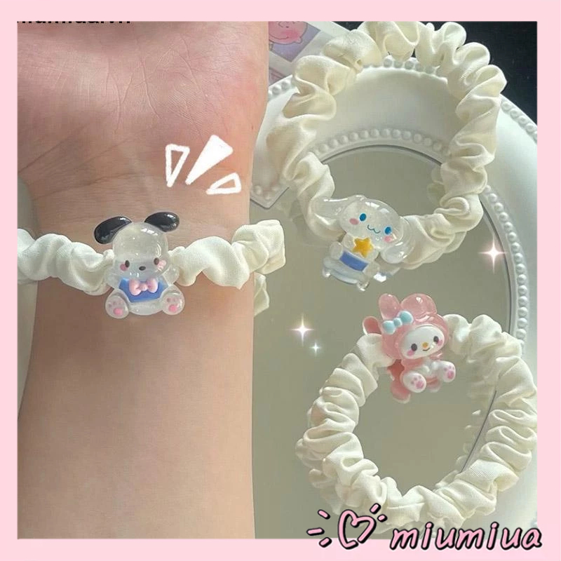 Miumiua🔮SANRIO Dây Cột Tóc Trong Suốt Họa Tiết Melody Kulomi Dễ Thương Dành Cho Nữ