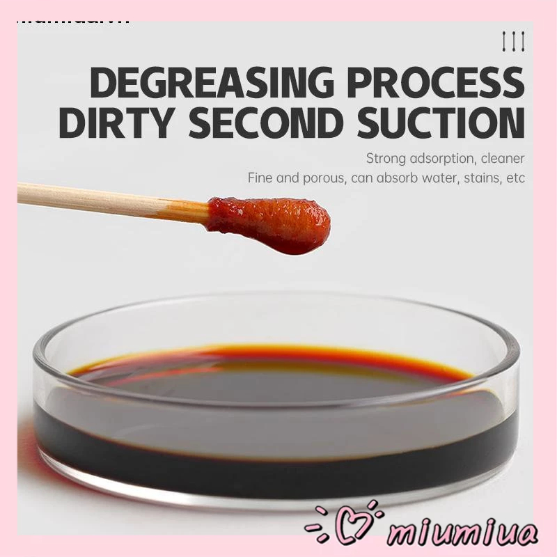 Miumiua🔮Tăm bông ngoáy tai 100 que thân gỗ tăm bông ráy tai nặn mụn