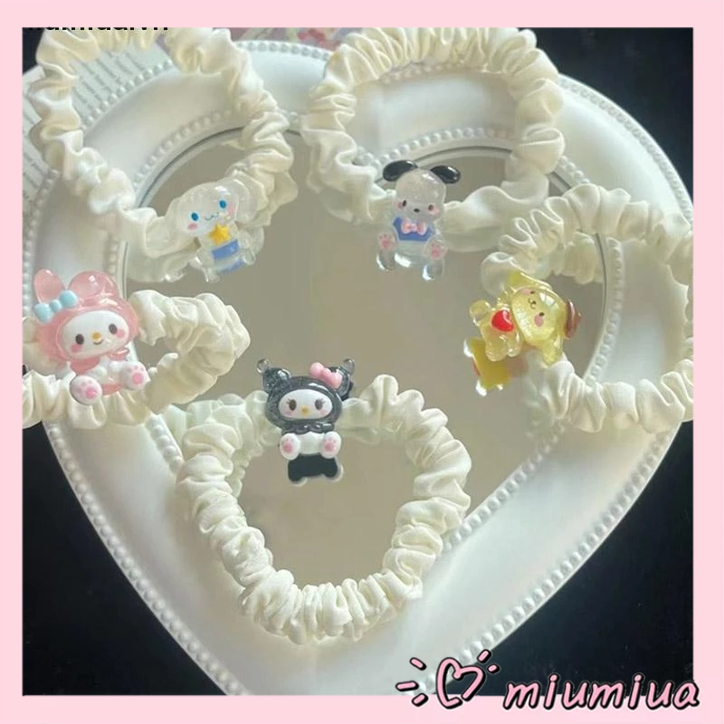 Miumiua🔮SANRIO Dây Cột Tóc Trong Suốt Họa Tiết Melody Kulomi Dễ Thương Dành Cho Nữ