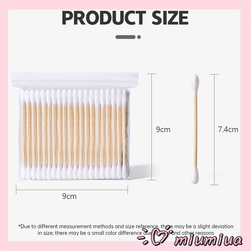 Miumiua🔮Tăm bông ngoáy tai 100 que thân gỗ tăm bông ráy tai nặn mụn
