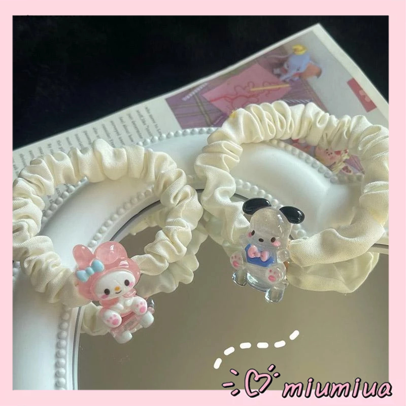 Miumiua🔮SANRIO Dây Cột Tóc Trong Suốt Họa Tiết Melody Kulomi Dễ Thương Dành Cho Nữ