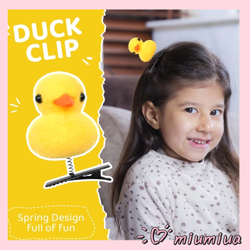 🔮Kẹp tóc mái hình con gà vàng, con vịt vàng dễ thương cute cho con gái, bé gá