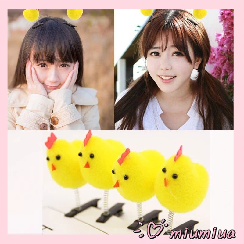 Miumiua🔮Kẹp tóc mái hình con gà vàng, con vịt vàng dễ thương cute cho con gái, bé gái 2023