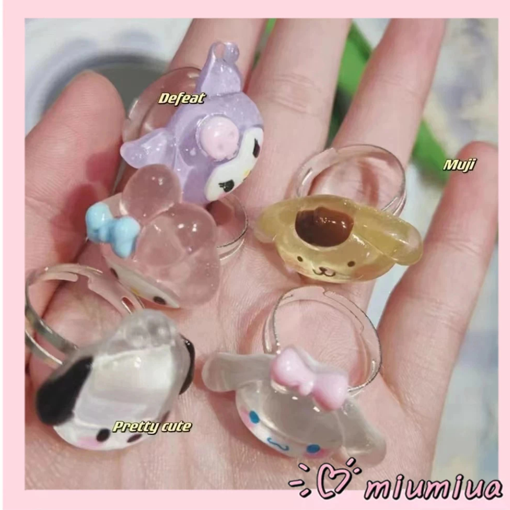 Miumiua🔮SANRIO Nhẫn Đôi Hình Mèo Kuromi Melody Nhật Bản Dễ Thương