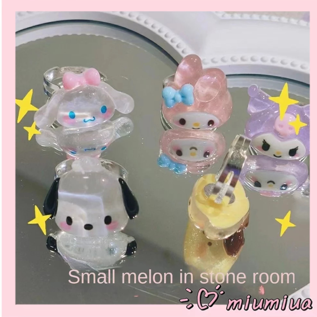 Miumiua🔮SANRIO Nhẫn Đôi Hình Mèo Kuromi Melody Nhật Bản Dễ Thương