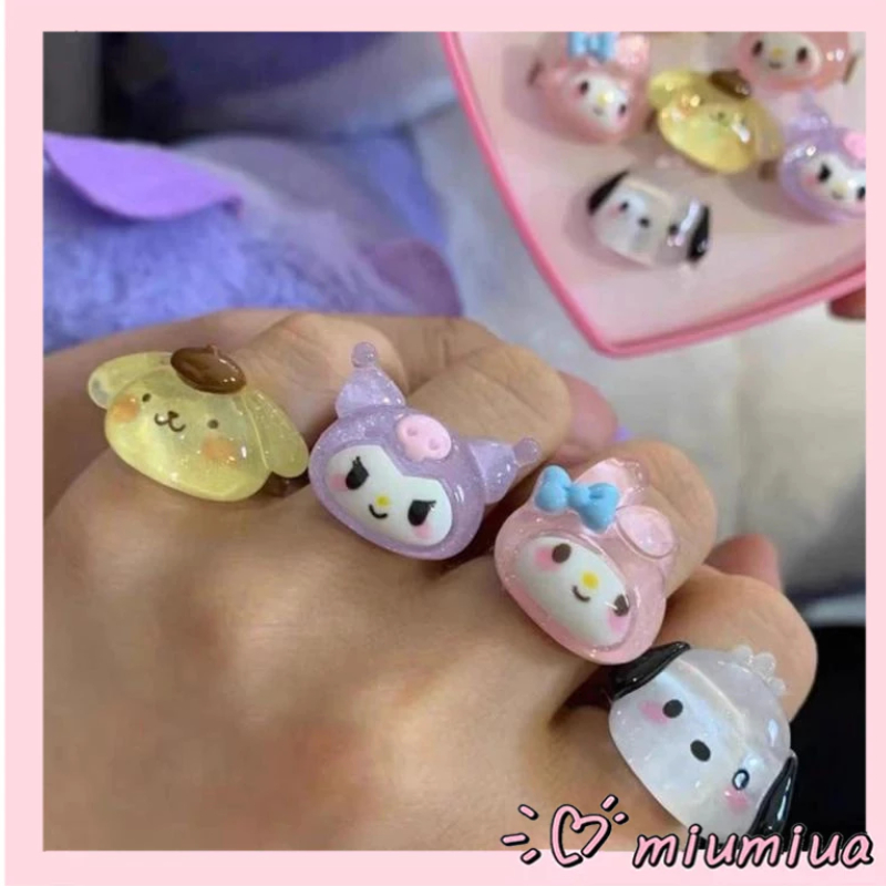 Miumiua🔮SANRIO Nhẫn Đôi Hình Mèo Kuromi Melody Nhật Bản Dễ Thương