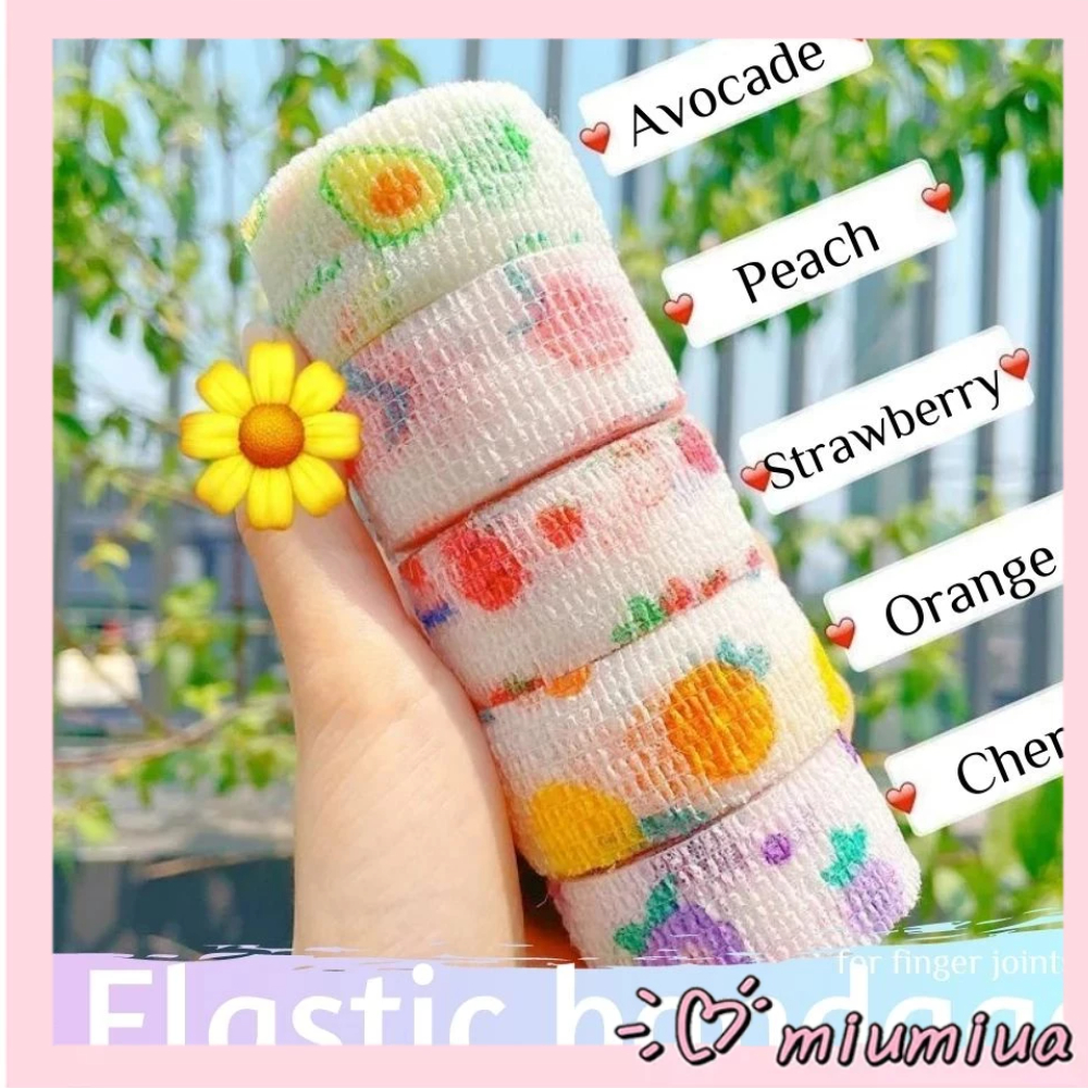 Miumiua🔮Băng quấn thể thao 4.5m tự dính chất liệu bền co giãn in họa tiết dễ thương bảo vệ khớp đầu gối/ngón tay