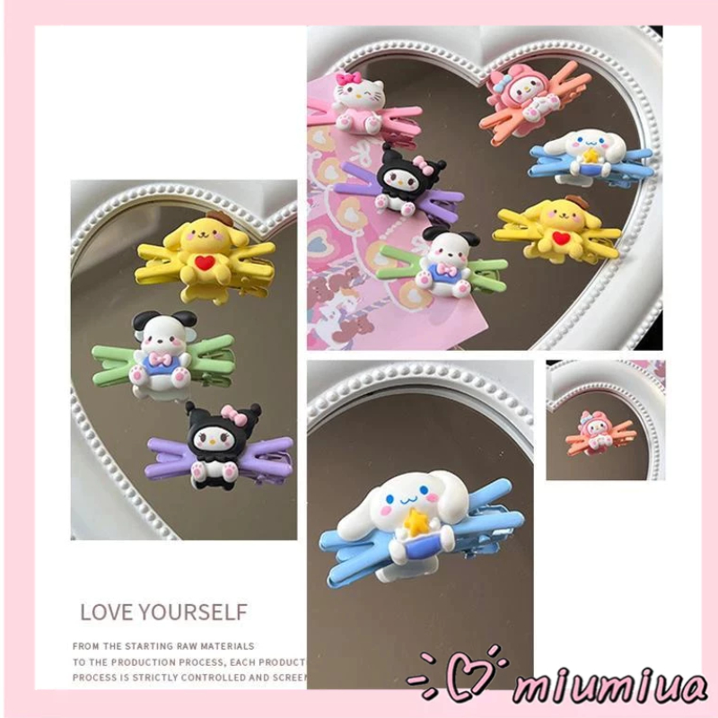 Miumiua🔮SANRIO Kẹp TóC HìNh Chữ X HọA TiếT Melody Cinnamoroll Dễ Thương Cho Bé GáI 2023