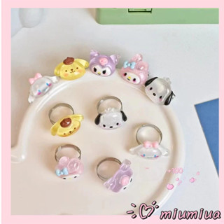 👾miuaSANRIO Nhẫn Đôi Hình Mèo Kuromi Melody Nhật Bản Dễ Thương 2024