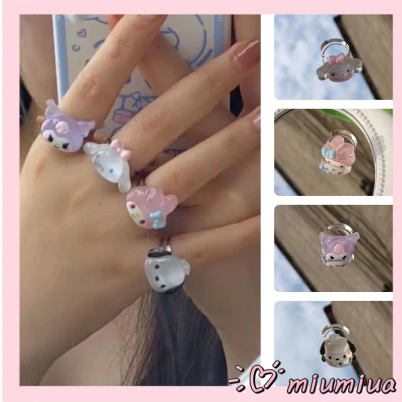 Miumiua🔮SANRIO Nhẫn Đôi Hình Mèo Kuromi Melody Nhật Bản Dễ Thương