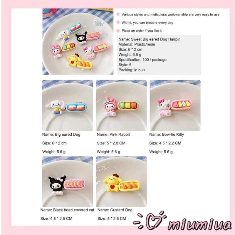 Miumiua🔮Kẹp tóc hoạt hình phong cách hàn quốc Kẹp Tóc Mái Bên Họa Tiết Hoạt Hình Sanrio Ngọt Ngào Dễ Thương Phong Cách Hàn